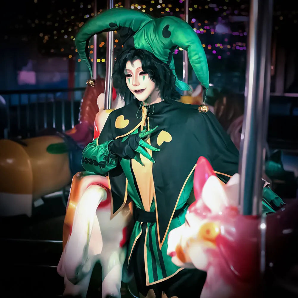 ‌Anime The Freak Circus Harlequin Cosplay Costume Adult Clown Top Pant Set Joker Uniform Halloween Costume Carnival for Adult