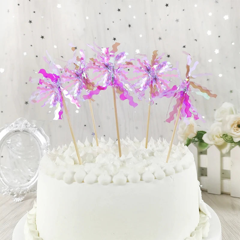 20pcs Happy Birthday Glitter Cake Topper Colorful Fireworks Tassels Cupcake Topper Wedding Baby Shower Baking Dessert Cake Decor