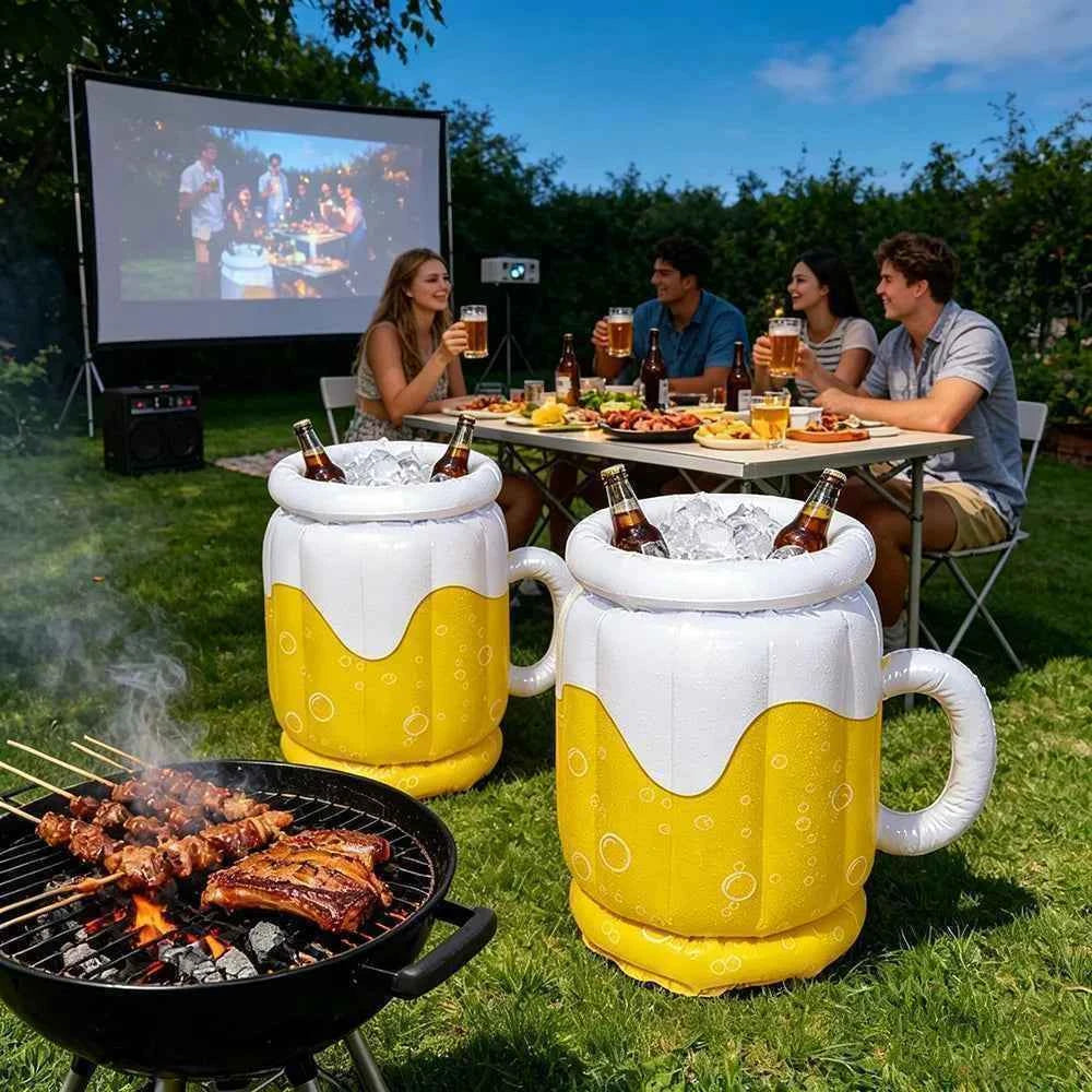 1pc PVC Inflatable Ice Bucket Beer Cooler Funny Hawaiian Birthday Party Decoration Summer Beach Pool Outdoor BBQ Supplies Props