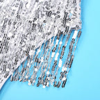 Glitter Sequin Fringe Latin Dance Leotard & Backless Performance Bodysuit