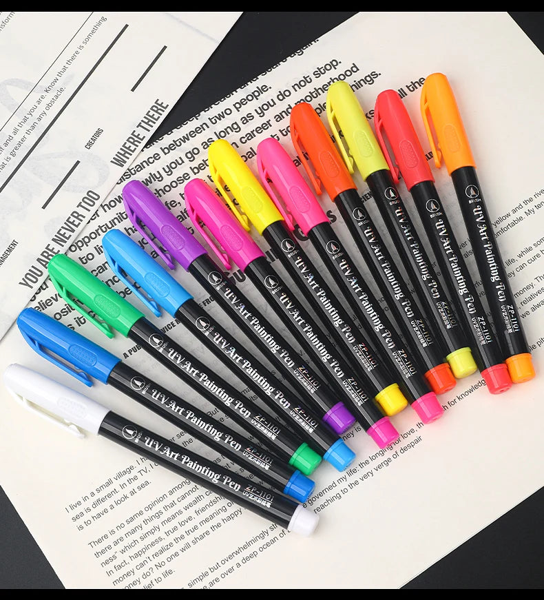 Skin Painting Face Paint For Beginners ，Human Body Graffiti,12PCS Face Paint Marker Pens DIY Drawing Soft Brush Non-toxic