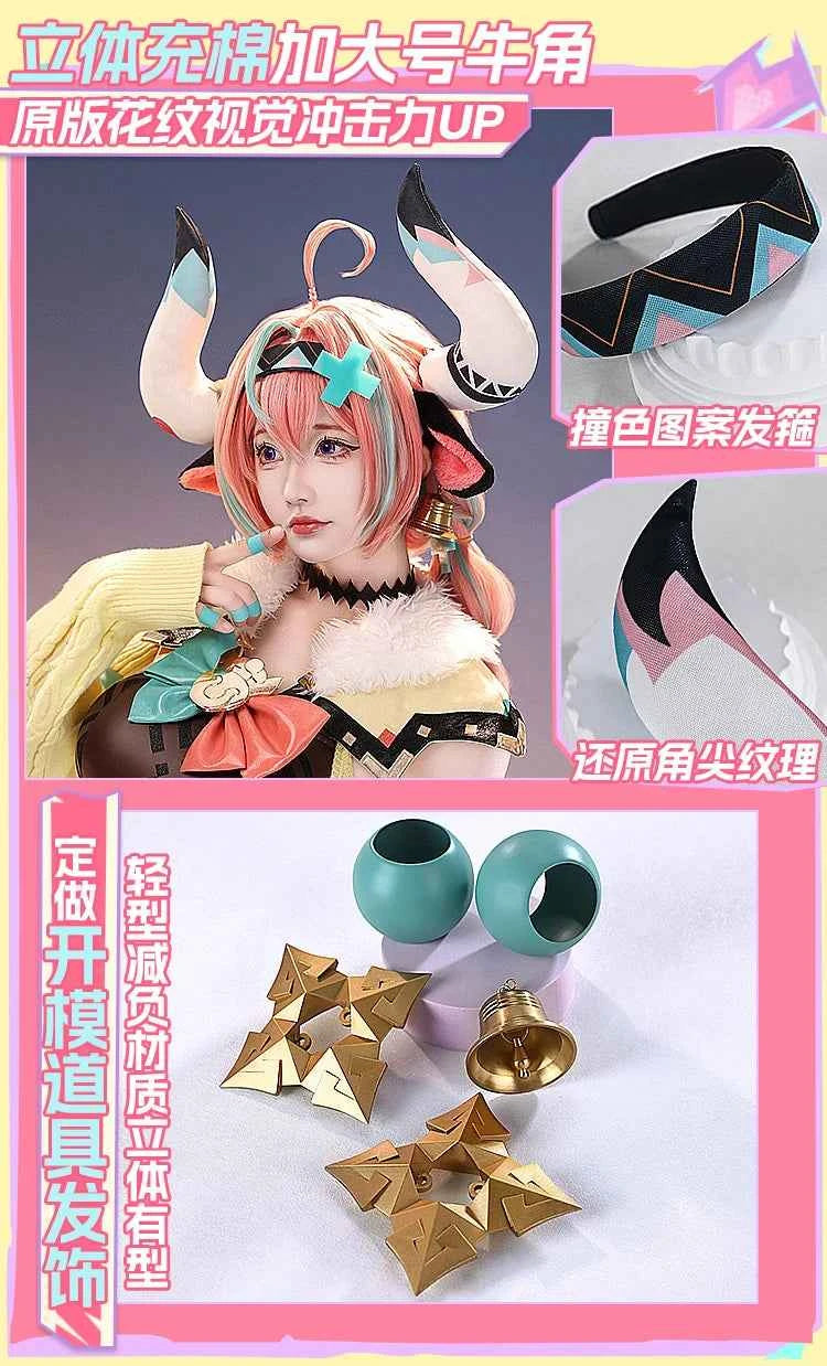 Metal props Game Genshin Impact Varesa Cosplay Costume Halloween Party Christmas Role Playing Comic Exquisite props Size S-XL
