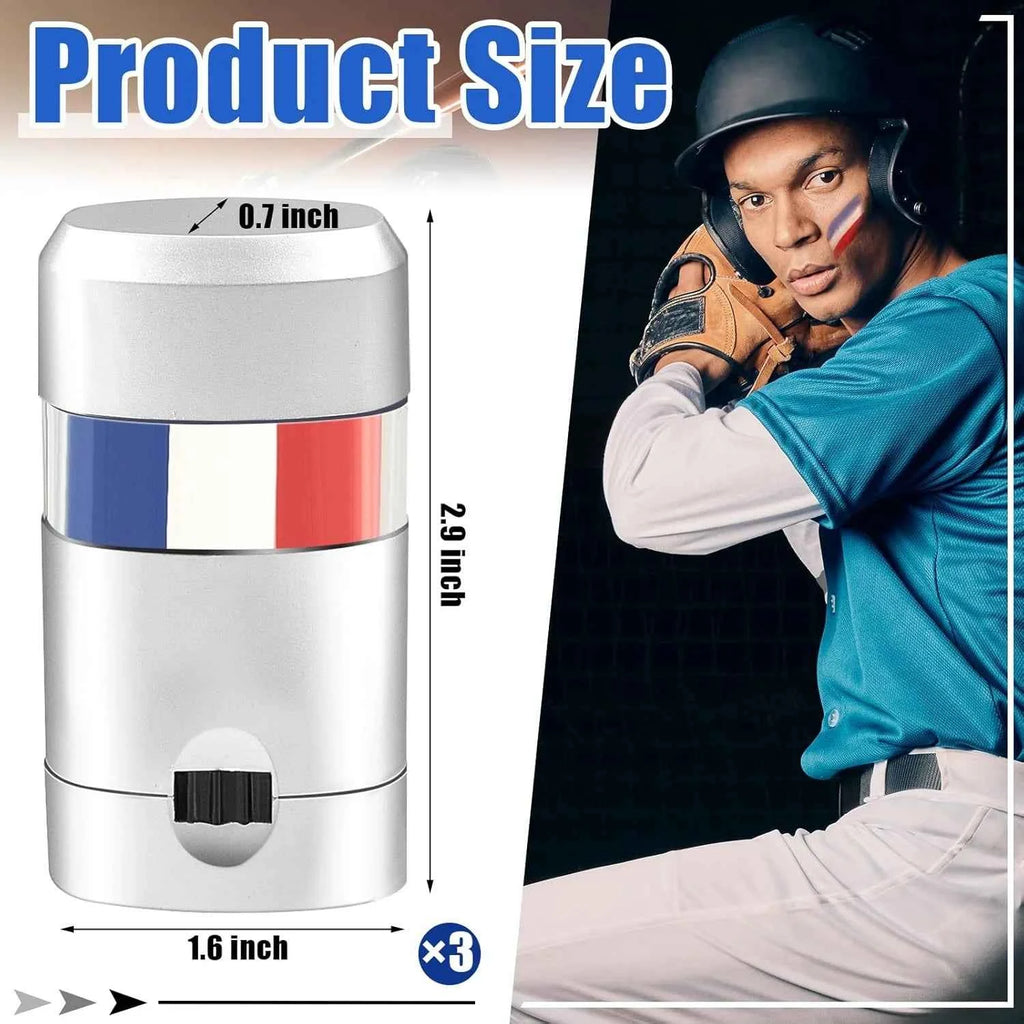 3 Pcs Red White Blue  Flag Face Paint Blendable Safe  Football World Cup Face Paint , Athletes, Baseball, Softball Players