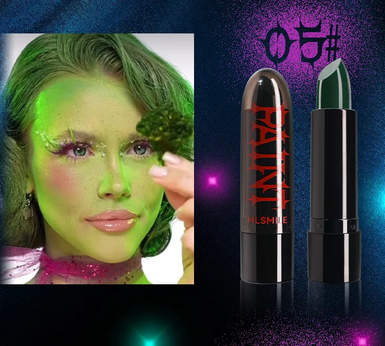 Halloween Face Body Painting Stick Cream Waterproof Light Neon Green Purple Pink Black White Paint Cream Party Art Makeup