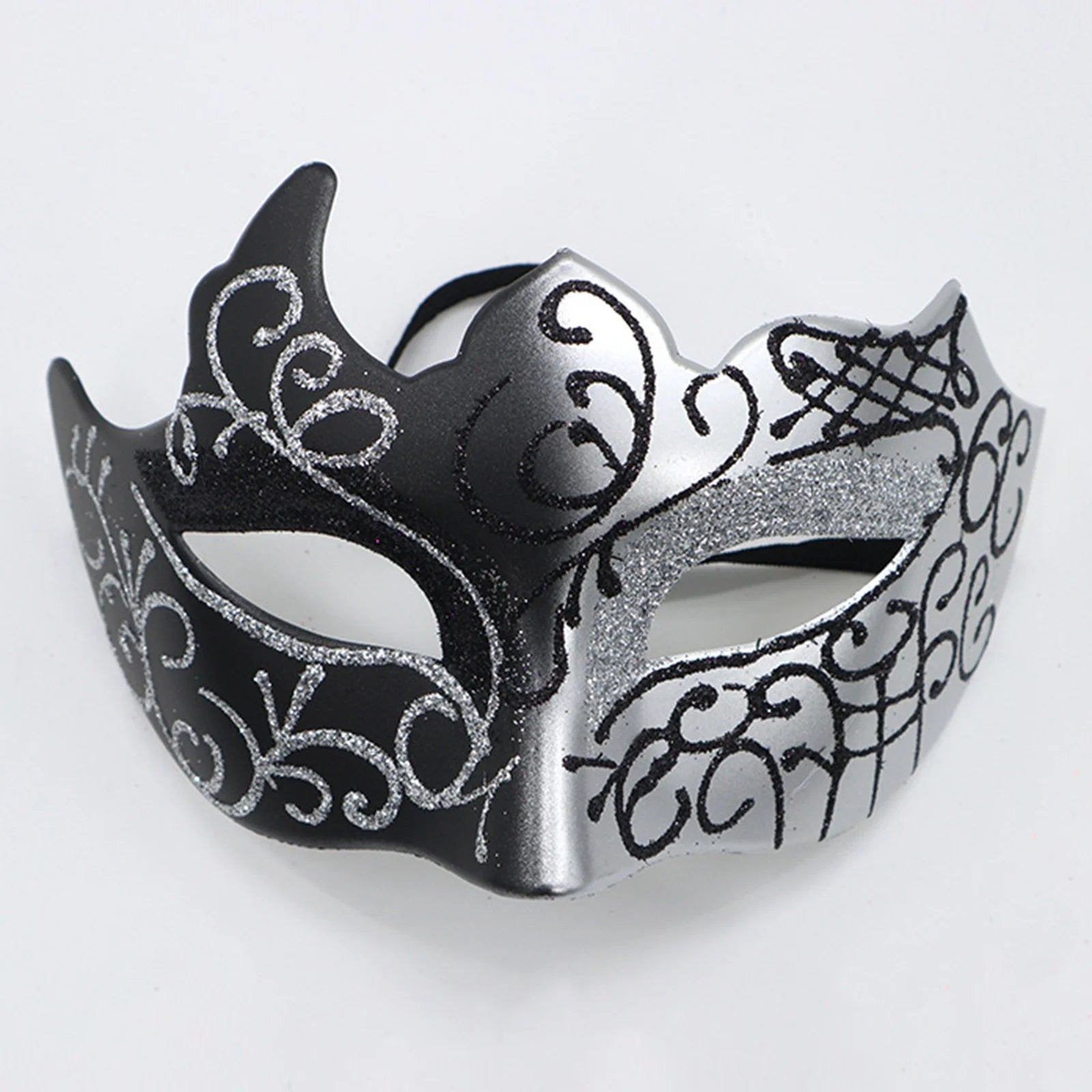Half-Face Painted Men's Mask Painted with Shiny Powder Venice Style for Halloween Costume Supplies