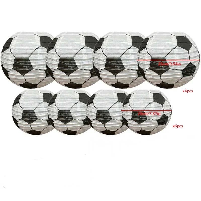 Soccer Party Paper Lanterns ,Iron Frame, Perfect for Sports Themed Birthday Decorations and Table Centerpieces, Halloween Decor - Big Tim's Magic Emporium