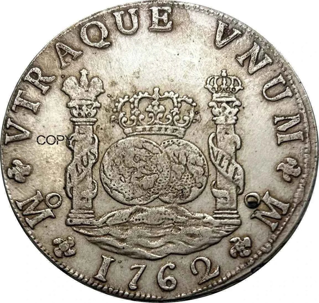 Mexico Coin 1762 8 MF Reales Fernando VI Monarchi Cupronickel Plated Silver Collectibles Copy Coins
