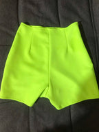 Fluorescent Neon Green High-Waisted Pole Dance & Gogo Hot Shorts Costume