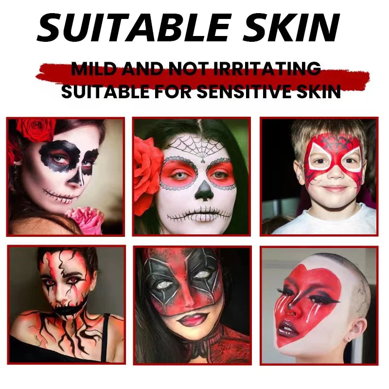 5 Colors Face &Body Paint, Non-Toxic,Professional Painting Kit For Party, Cosplay,Safe For Sensitive Skin,Mardi Gras Makeup