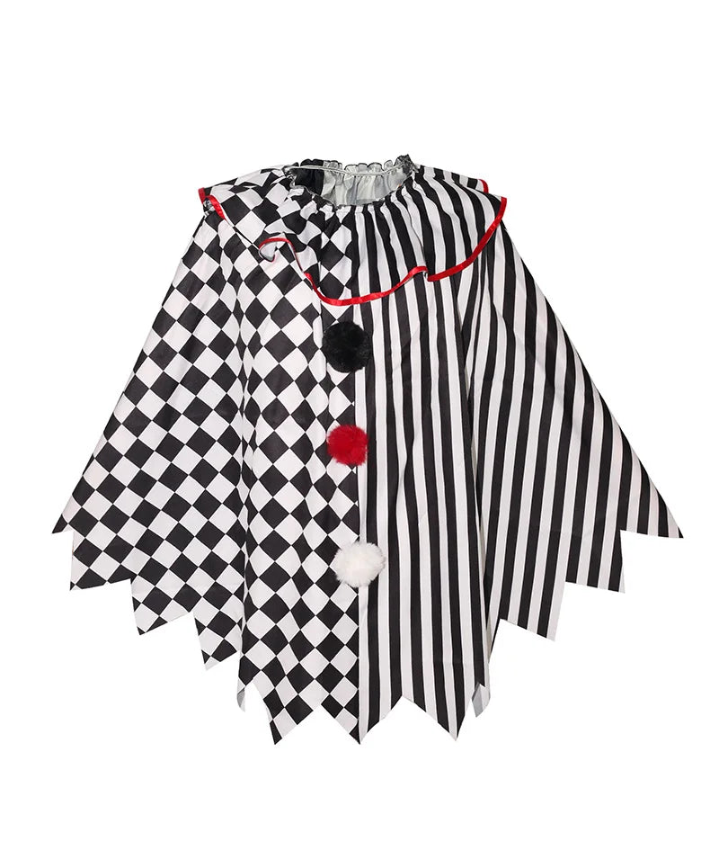Horror Clown Cos Costume Halloween Women's Black and White Cloak Masquerade Adult Cosplay Role-playing Costume - Big Tim's Magic Emporium