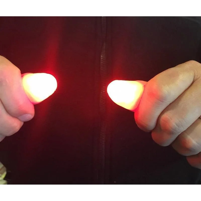 2/4PCS Magic Trick Fingers Thumbs with LED Battery Powered Magic Props Halloween Magic Trick Fingers Thumbs Toys for Adult