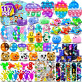 117/124Pc Kids Birthday Party Popular Pinata Stuffed Toy Finger Skateboard Tumbler Fidget Toys Carnival Prize Pinata Filler Gift