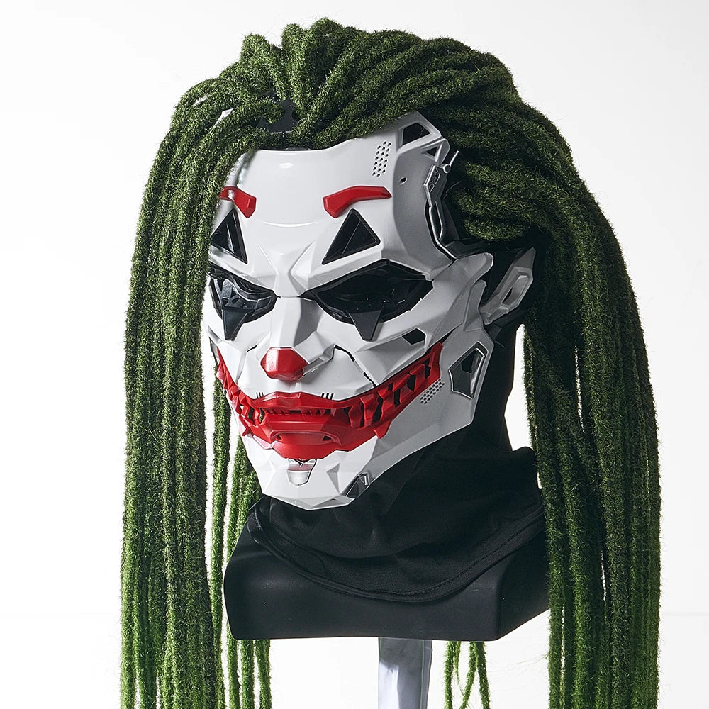 Joker Masks Cyberpunk Masks Clown Braids 2d Cosplay Resin Custom Products Halloween Anime Role-Playing Props And Gifts Toys - Big Tim's Magic Emporium