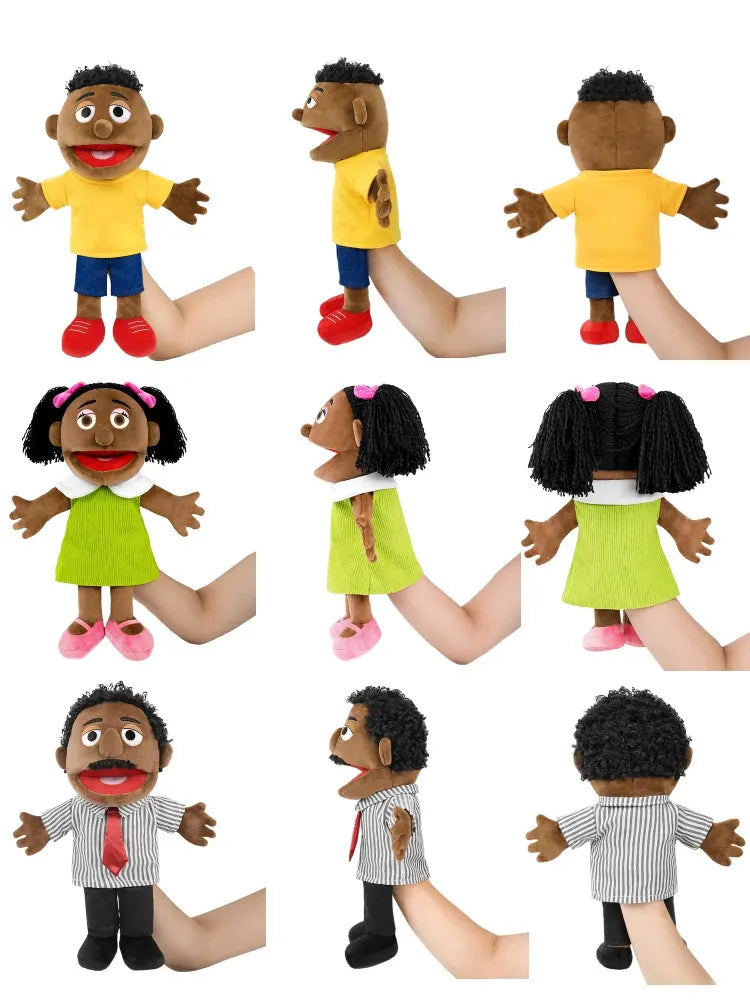Family Hand Puppets – 38cm Plush Character Puppets for Storytelling & Role Play - Big Tim's Magic Emporium