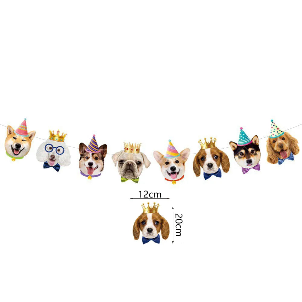 Dog Party Decoration Pet Party Tableware Plate Cup Napkin Tablecloth Birthday Party Banner - Big Tim's Magic Emporium