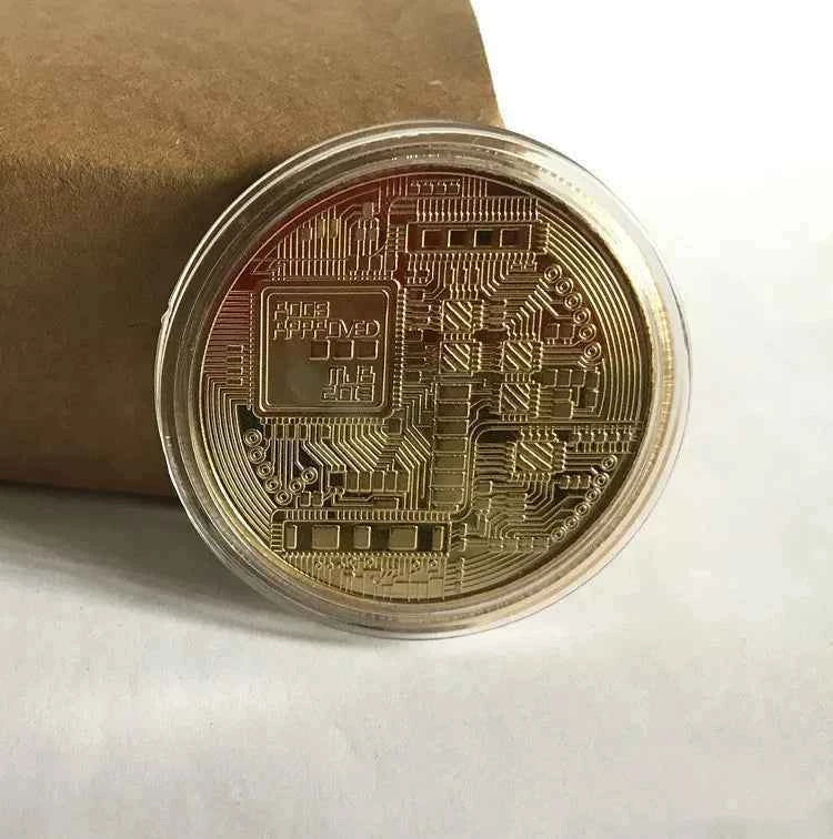Gold Plated Bitcoin Coin Collectible Art Collection Gift Physical Commemorative Casascius Bit BTC Metal Antique Imitation