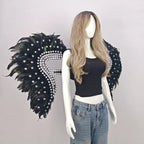 Artisanal Feather Angel Wings Statement Backpiece Runway & Carnival Costume Prop