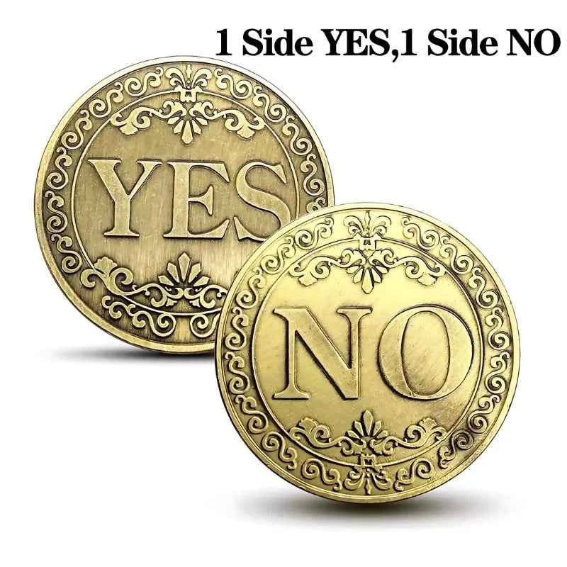 YES NO Decision Coins Magic Coin Collections Good Luck Vintage Antique Bronze Wish Lucky Coin US Coins Commemorative Gold Coins
