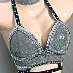 Rhinestone Crystal Bikini Stage Costume for Women | DJ & Dancewear