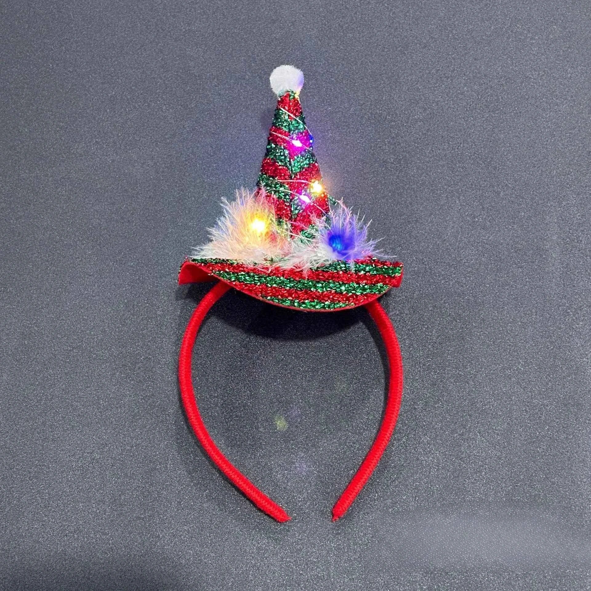 10pcs Light Up Christmas Deer Antlers Snowflakes Headband Hair Bands Party Performance Props Adult Children  Glow Party Supplies