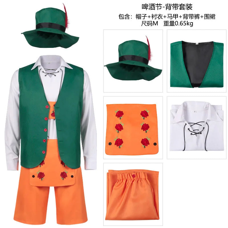 Man German Oktoberfest Outfits Performance Cosplay Costume Halloween Carnival Clothing Accessories Set - Big Tim's Magic Emporium