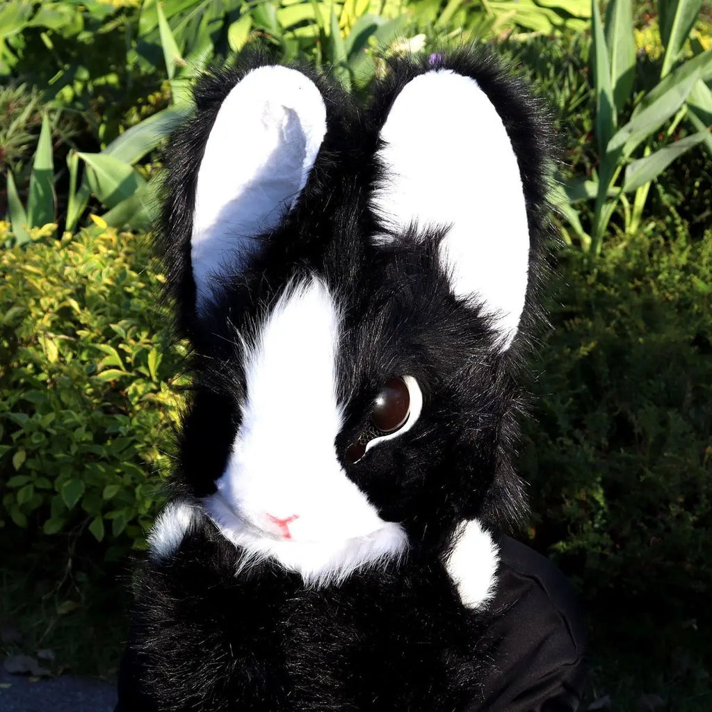 Original Realistic Furry Animal Fursuit Kigurumi Big Ear Rabbit Head Cover Cosplay Costume Halloween Wearable Accessories - Big Tim's Magic Emporium