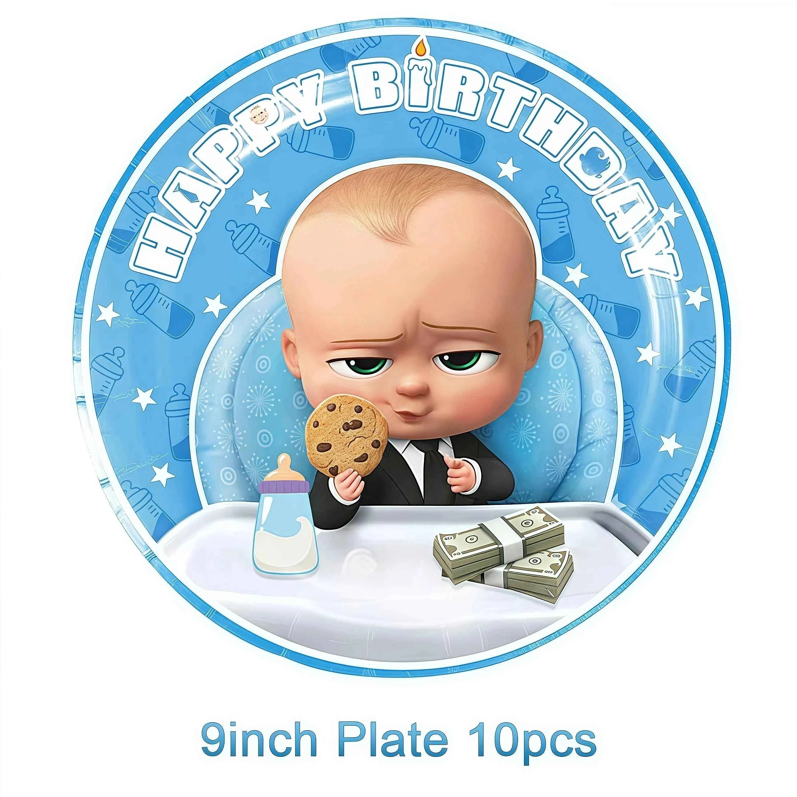 Cartoon Bossed Baby Newborn 1st Birthday Party Decorations Cute Balloons Plates Banner Tableware Set for Kids Party Favors Gifts