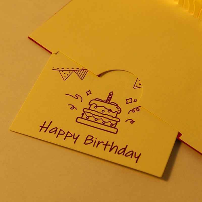 3D  up Happy Birthday Card Cake Festival Invitation Greeting Memorial Cards for Birthday Valentine Day Mother Day
