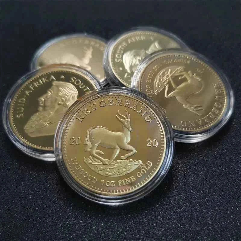 Gold Krugerrand Coin 4cm Wealth Simulator Royal Minted Token Replica For Wealth Gift Home Decorr Coin Collection