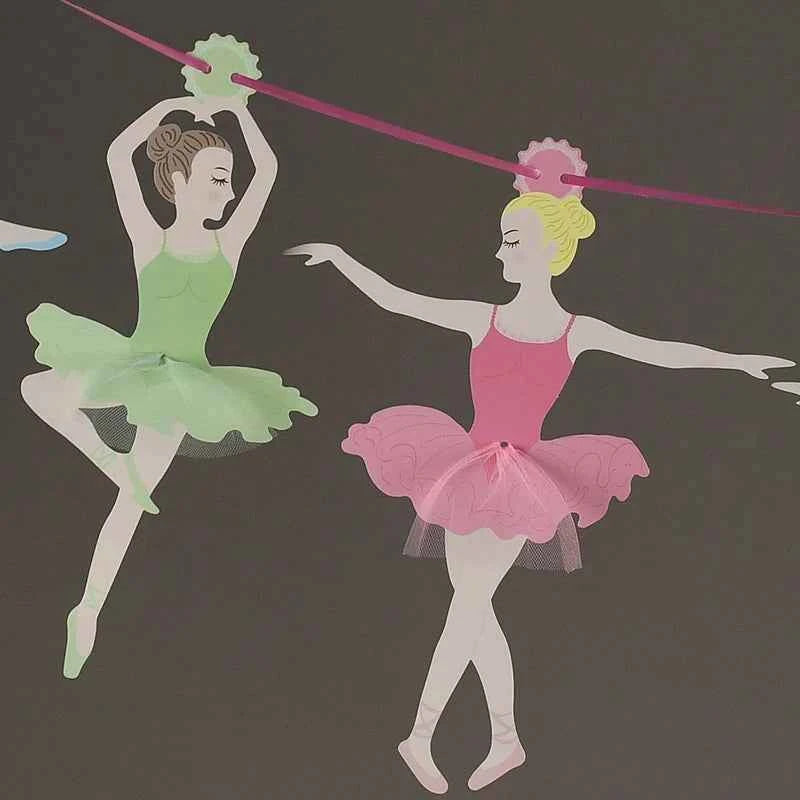 1Set Ballet Girl Dancing Bunting Banner Ballerina Paper Flag Wedding Hanging Streamer DIY Supplies Party Favors Birthday Decor