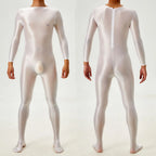 Candy Color Oil Glossy Full-Body Shaping Bodysuit Satin Smooth Leotard