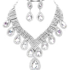 Rhinestone Drop Necklace & Earring Set