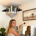 3D Optical Illusion Wall Sticker Corner Wall Art Decor Removable Optical Illusion Sticker for Indoor Living Room Bedroom Study