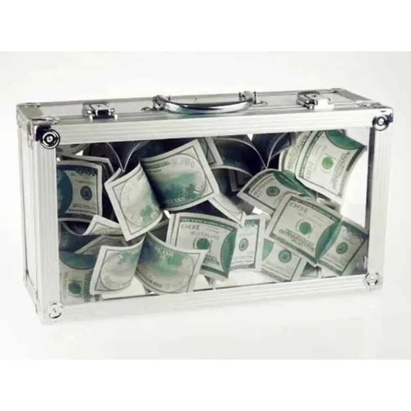 Glassy Briefcase Stage Magic Trick Bill Appear from Empty Crystal Briefcase Magicians Prop Accessory Illusion Gimmick - Big Tim's Magic Emporium