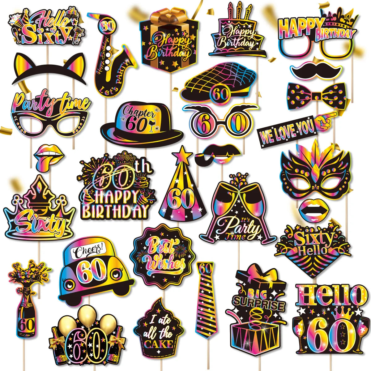 Birthday Party Decoration Photo Props 30 40 50 Birthday Party Glasses Decoration