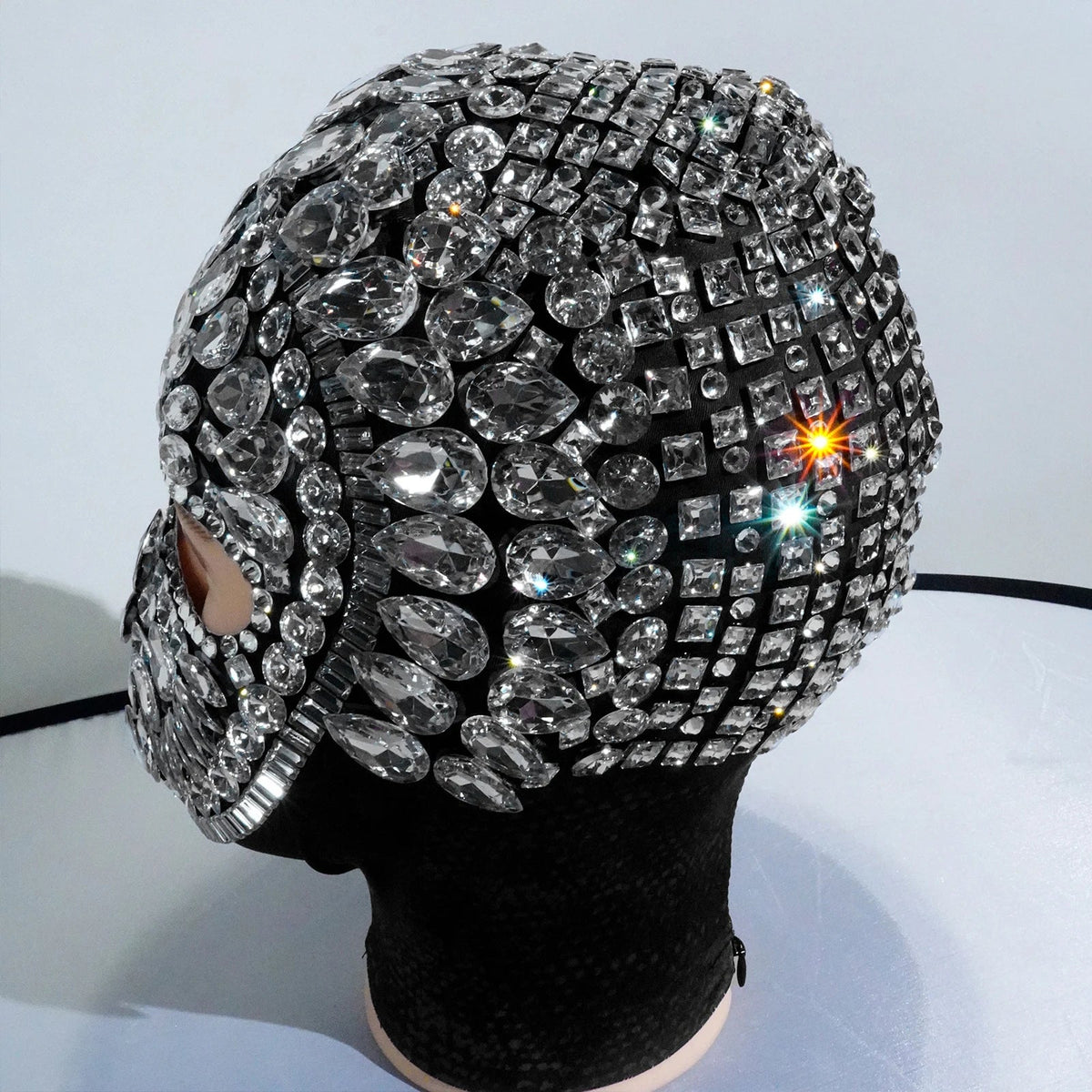 Super Shiny Rhinestone Full Face Headwear Mask
