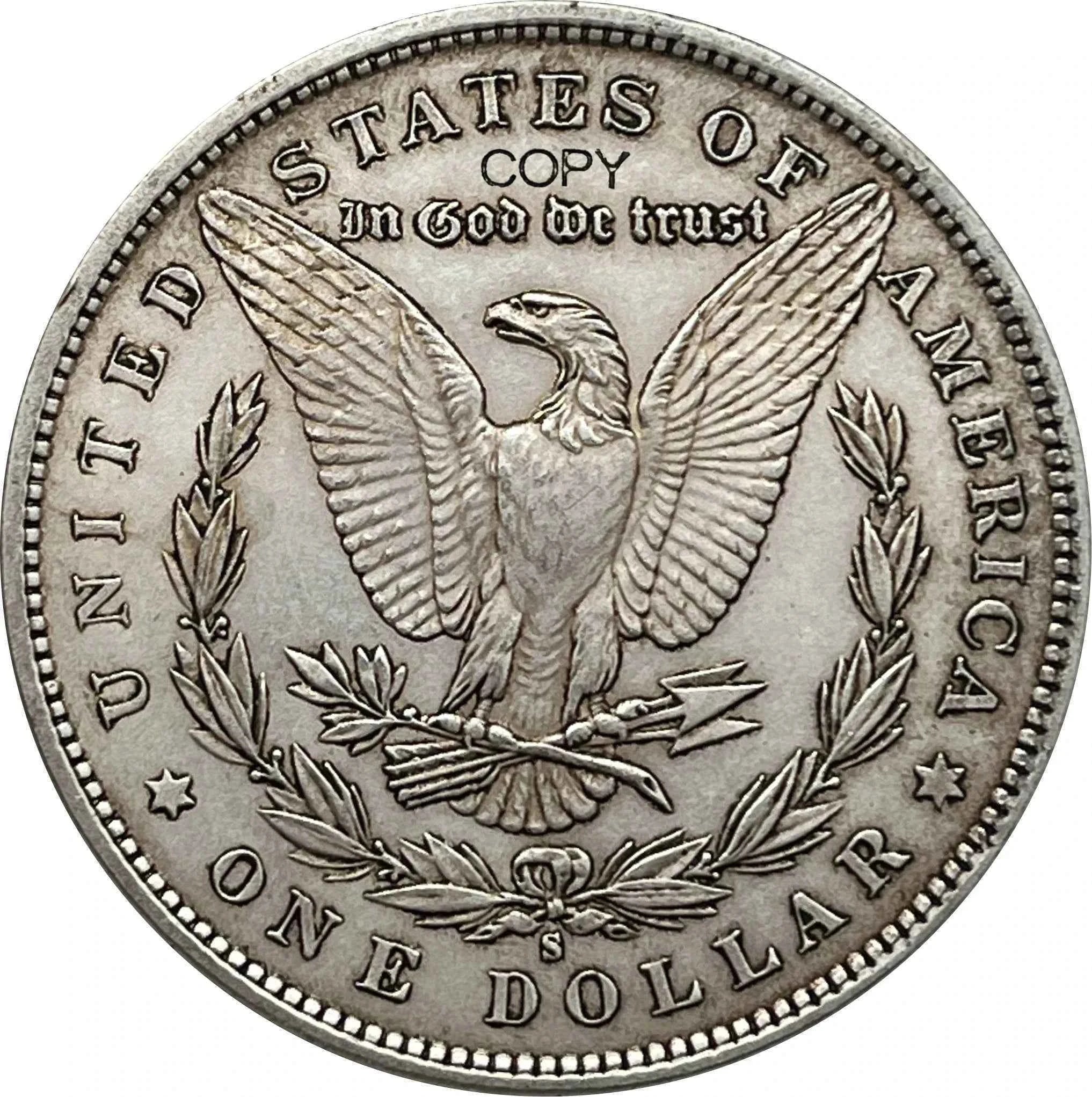 US 1880 S 1 One Dollar Morgan Silver Plated America Copy Commemorative Coin United States Ww2 Liberty Moneda Collectible Coins