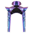 Metallic Shoulder Armor Shrug Crop Top & Sleeves Futuristic Pauldron Stage Costume
