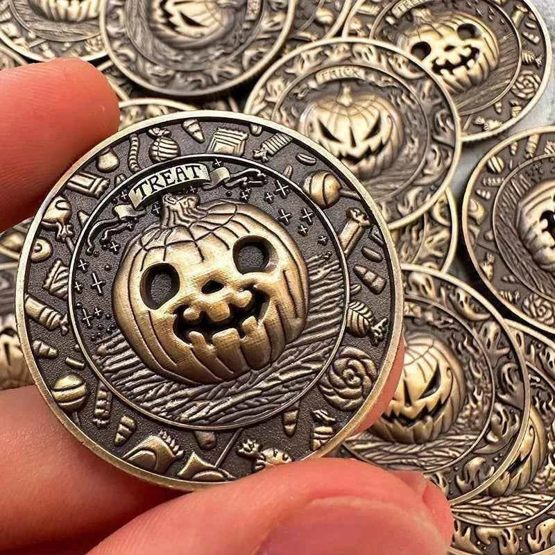 Trick Or Treat Coin, Halloween Coins With Pumpkins, Trick Or Treat Festive Decorations And Party Favors Halloween