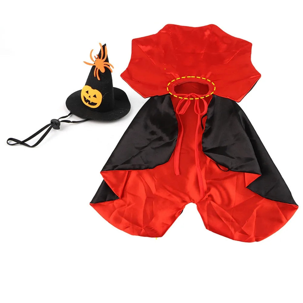 Stand-collar Halloween Pet Costume Adjustable Easy To Wear Dogs Knight Cape Pet Supplies Soft Fabric Cat Cosplay Cloak Animal