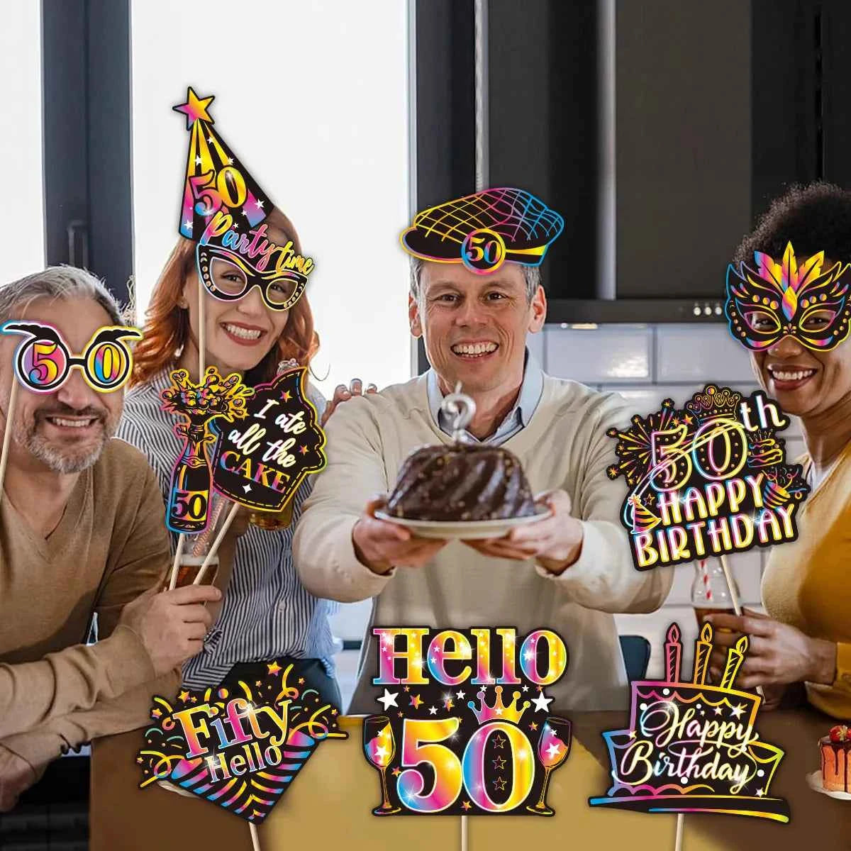 Birthday Party Decoration Photo Props 30 40 50 Birthday Party Glasses Decoration