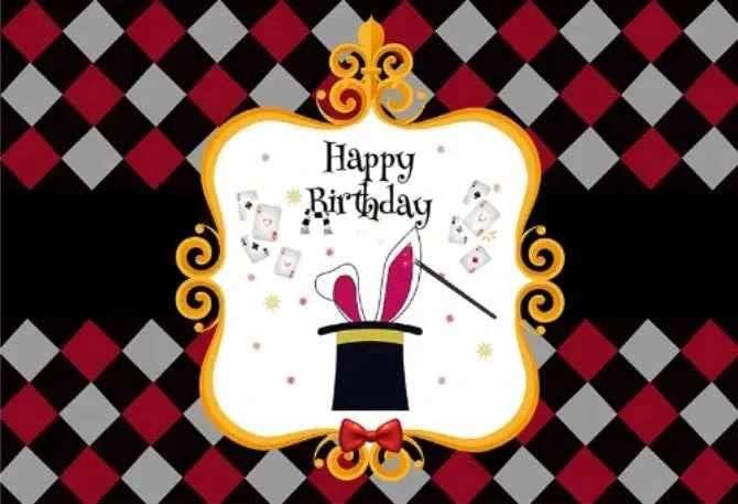 Black Magic Show Photography Background Poker Children 6th Birthday Party Backdrop Photo Studio Photocall Banner Custom