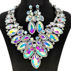 Rhinestone Drop Necklace & Earring Set