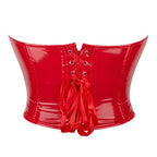 Shiny PVC PU Leather Bustier Corset Crop Top Body Shaper Vest