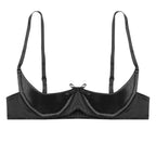 Satin Underwire Half-Cup Push-Up Bra