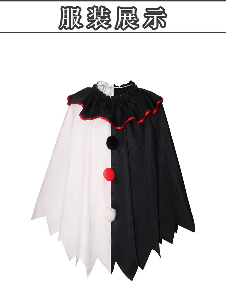 Horror Clown Cos Costume Halloween Women's Black and White Cloak Masquerade Adult Cosplay Role-playing Costume - Big Tim's Magic Emporium