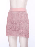 The Stardust Havana Fringe Skirt – High-Waist Tiered Tassel Performance Skirt