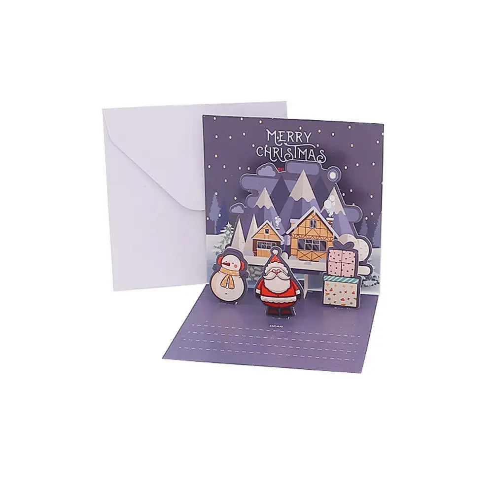 Happy Birthday Card Christmas Gift Card 3d Birthday Cake Pop-Up Greeting  with Envelope Christmas Invitation Cards for Kids