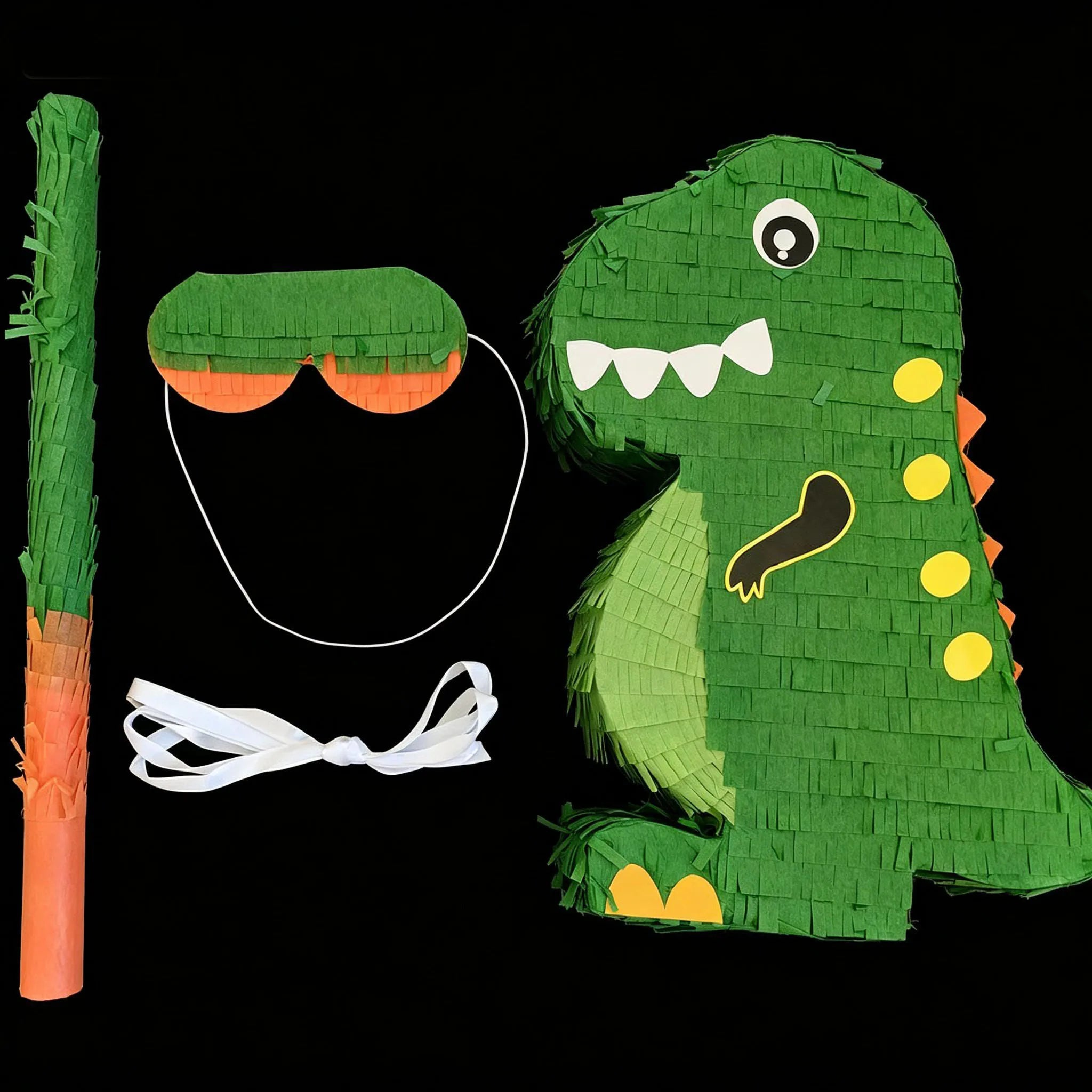 1 SET/BOX  with a Blindfold and Stick  Dinosaur Pinata Bundle Perfect for Birthday Parties, Animal Theme PartiesDecorations,Gift