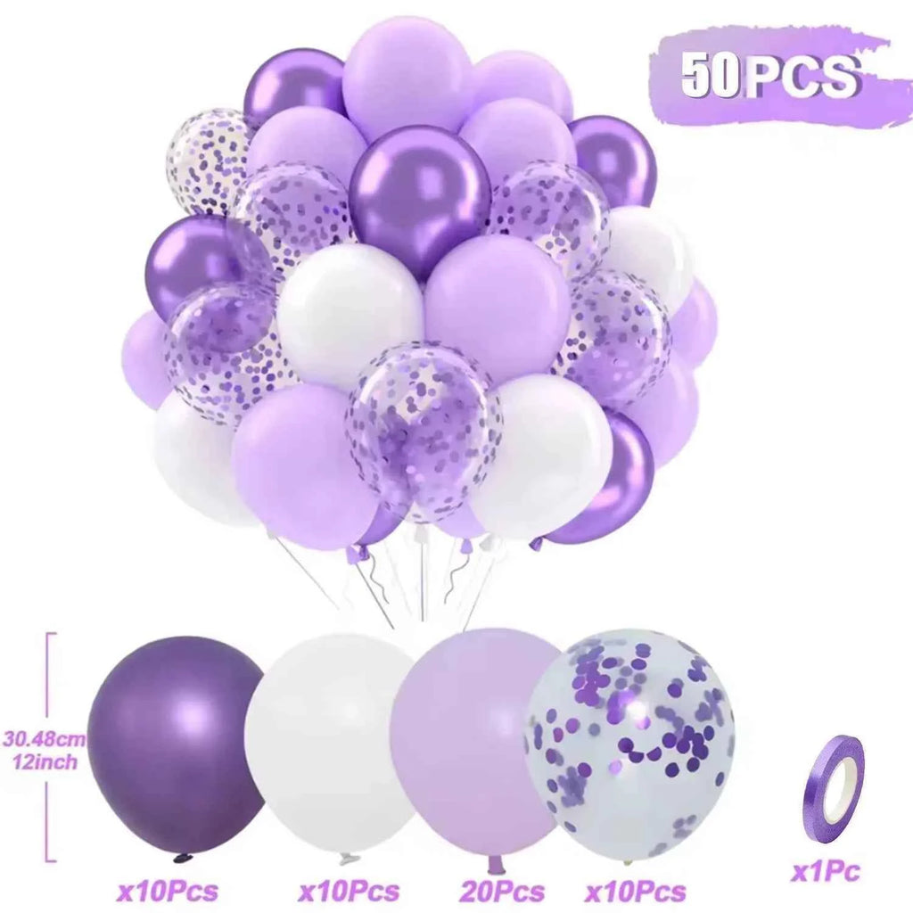Birthday Decorations Balloons Purple Happy Party Wedding Pink Blue Mother's Father's Child's Day Carnival Christmas Halloween